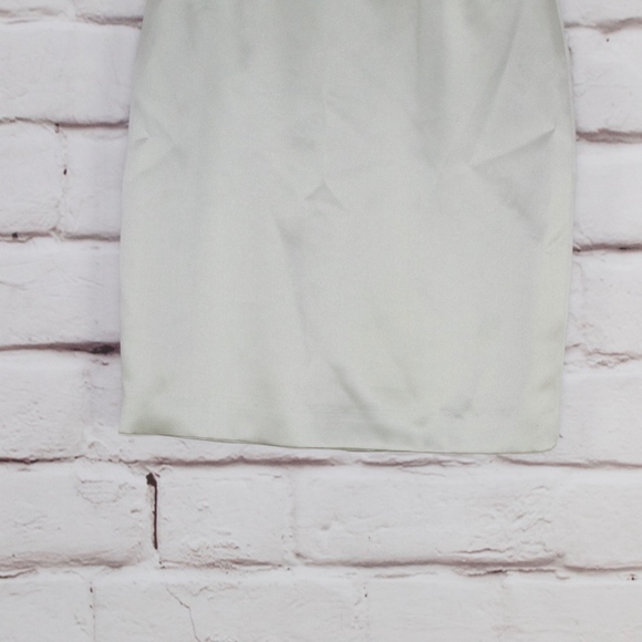 Donna Ricco New York Mint Green Silk Lined Back Slit Pencil Skirt Size 25 - Picture 3 of 8